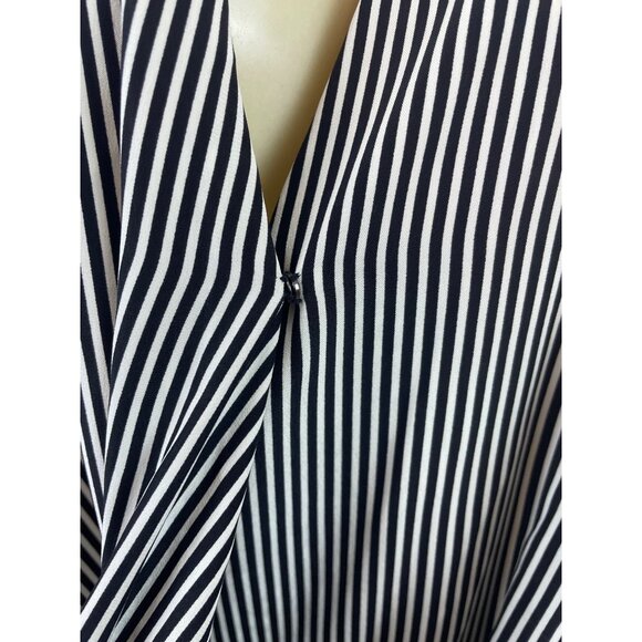 Rag & Bone Womens Black & White Striped Silk Sleeveless Wrap Blouse Sz XL - New - Picture 4 of 8